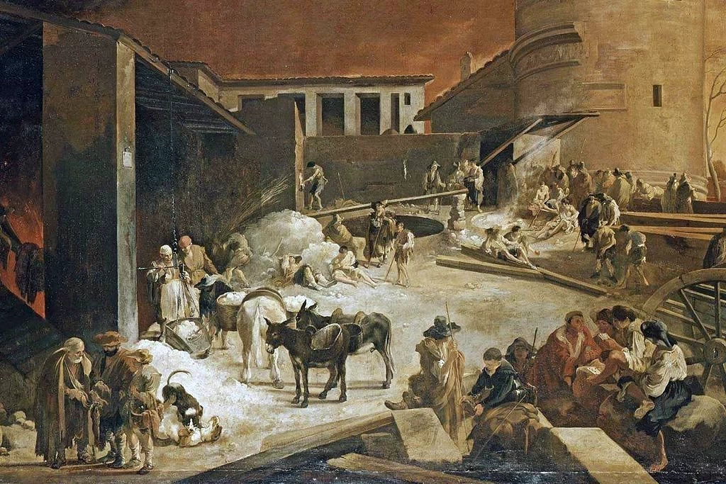 Una fornace di calce romana - Monaco di Baviera, Alte Pinakothek, dettaglio